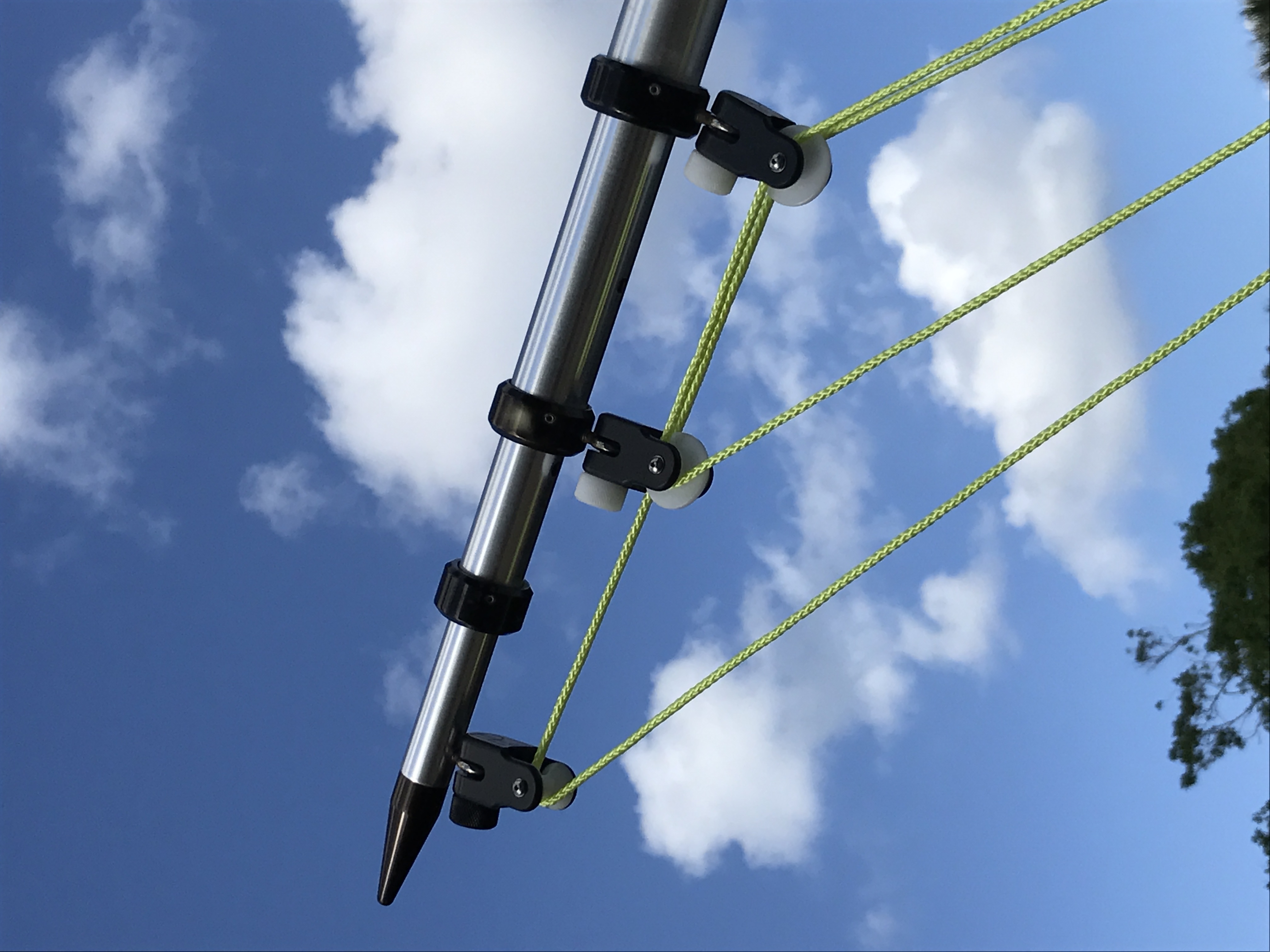 QUICK DROP Line Guides installed on boat outriggers